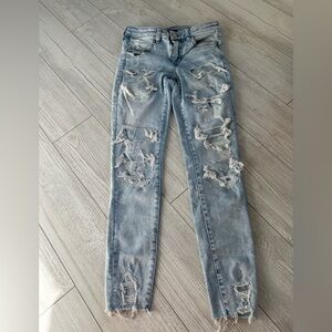 American Eagle Distressed Light Blue Women's Jeggings